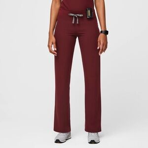 NWT Figs Livingston Basic Scrub Pants Burgundy LARGE
